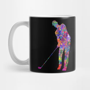 Golf player man watercolor art Mug